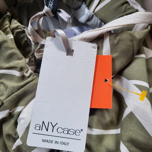 NWT aNYcase Made in Italy Viscose Green & White Lightweight Pants - Picture 6 of 9